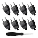 8 Stücke Eurostecker Flach Euro Flachstecker 250V 2.5A Stromstecker Flach Steckdosenstecker mit Schraubendreher für Haushaltsgeräten Kleingeräten Steckdosen