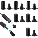 Molain PV-Stecker Staubschutzkappen, 6 Paar Silikon Staubdicht Wasserdicht Kappe, Staub und Wetterbeständiges Solarkabelende Solarpanel Anschlusskappen für Solar Inverter PV Stecker (Black)