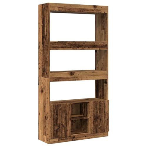 vidaXL Highboard Altholz-Optik 92x33x180 cm Holzwerkstoff