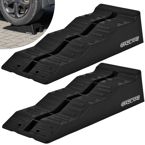 GADLANE Auffahrkeile für Wohnmobil - 3 Stufen Caravan Levelling Ramp Set, Höhenwahl 38mm 68mm 96mm, Auffahrkeile für Wohnwagen, Auffahrkeile für Camper, 4.5 Tonne Kapazität 2 Stück - Schwarz