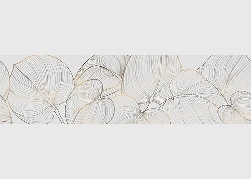AG Design Selbstklebende Bordüre Blätter Gold, AWB 8436 | Selbstklebende Dekoration für Wände, Möbel, Tapeten, Wandverkleidungen und Türen, Folie, Mehrfarbig | Breite 500 cm x Höhe 14 cm