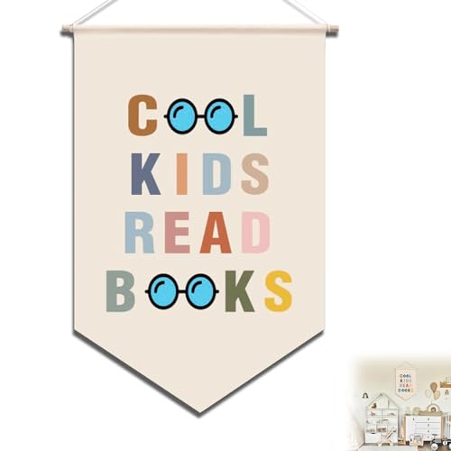 Coole Kinder lesen Bücher leseecke kinderzimmer schmücken, frisches Design Kinderzimmerdekor Bibliotheksdekor leseecke, geeignet zum Dekorieren Leseecke Cool Kids Books Hanging Banner