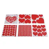 YUYTE Valentinstag Liebe Wandsticker, 6 Stück Rote Herz Selbstklebend, PVC Material, Einfach zu befestigen, Wiederverwendbar, 29x29cm mit