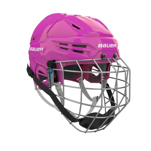 Bauer Re-Akt 55 Hockeyhelm, Combo mit Gesichtsmaske, Senior (Pink, L)