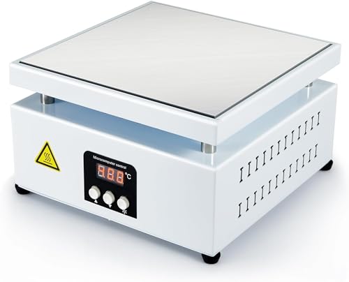 PRECIPETTE 800W Heizplatte 400°C Vorwärmstation Digital Elektronisch LED-Mikrocomputer mit LED-Display EU-Stecker 20 * 20cm