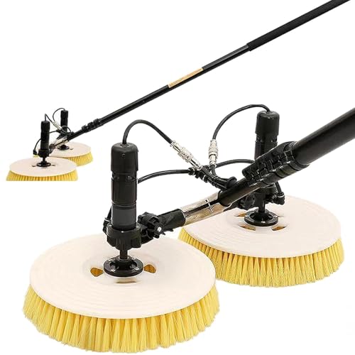 Solar Panel Cleaning Tools,5.5m,DoppelköPfige Rotierende ReinigungsbüRste,Wassergespeistes Stangen-Set,Automatische Solare ReinigungsbüRste,WaschbüRste Mit Teleskopstiel,Photovoltaik WaschbüRste