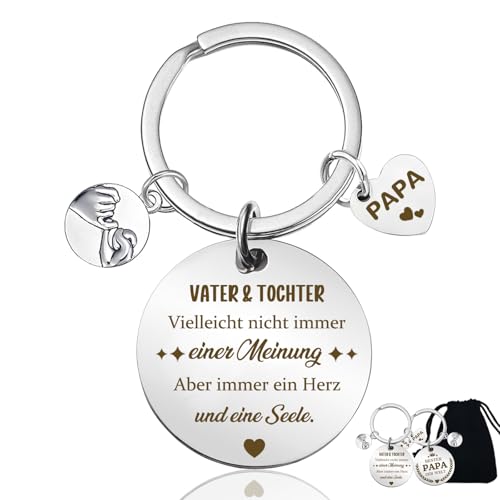 Vatertagsgeschenk für Papa Personalisiert Schlüsselanhänger, Bonus Beste Papa Geschenk Vatertag Geburtstag, Männertag Geschenke, Geburtstagsgeschenk für Vater Schwiegervater von Tochter