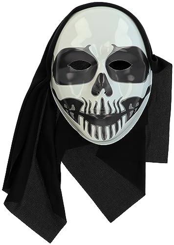 Folat 23876 23876-Happy BoOo Totenkopf Nonne Halloween Schwarz Weiß-gruselige Maske Kostüm für Erwachsene und Kinder Party Dekoration, Mehrfarbig