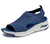 Skechers Damen Arch FIT City Catch Sandals, Navy Knit, 39 EU
