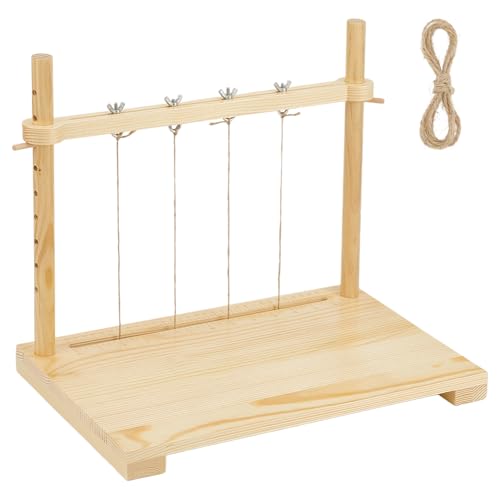 BENECREAT Buchbinderei Sewing Frame Set, Holz Buchbinderei Kits Rechteck DIY Buchbinderei Werkzeuge mit 2m Hanfseil für handgemachte Bücher DIY Buchbinderei