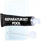 Amapool PVC-Pool Reparaturset Unterwasser 4-teilig I Unterwasserkleber I Unterwasserreparatur-Set I für trockene und nasse Flächen I Poolflicken Set I Swimmingpool Reparatur