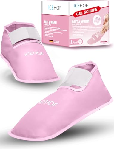 ICEHOF Kühlsocken (1 Paar) Sanfter Stoff - Kühl-Schuhe mit Gel Kältetherapie für Füße Zehen bei Chemo-Therapie Rheuma Eis-Socken Chemo - OneSize Unisex