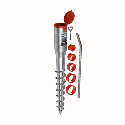 GRUNDLINE - Einschraub Bodenhülsen Pfostenträger Stützenfuß, aus Stahl, zum einschlagen - PWO, 68x550 mm - stark und robust