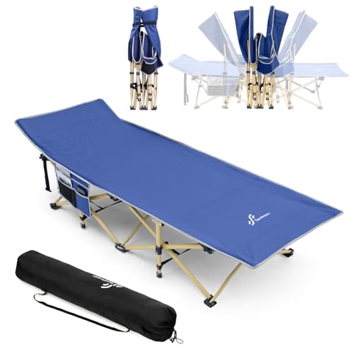 Sportneer Feldbett Klappbar Camping Bett, 71cm Feldbett XXL Campingbett mit Tragetasche Feldbett bis 204 kg Reisebett Erwachsene für Outdoor Camping Garten Innen