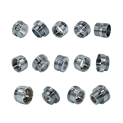 TPCYAN Wasserhahn Belüfter Adapter, 1/2"M16 M17 M18 M19 M12 M22 M24 M28 M32 Gewindeanschluss Männliche Weibchen für Bubbler Wasserreiniger Wasserhahn Kupferbeschläge (Size : 1/2"-M22-20mm)