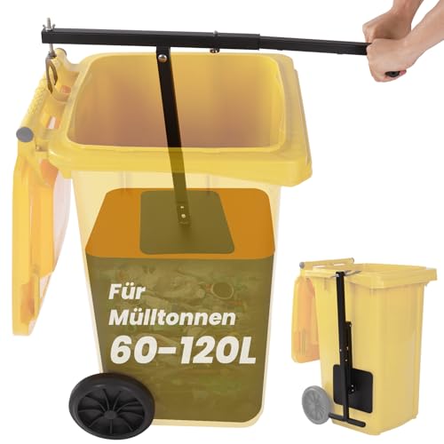 MidingChai Faltbar Manueller Müllpresse, Küche Müllverdichter genutzt für Restmüll und Kartons, Mülleimer Presse für die Mülltonne 60L bis 120L,Hergestellt aus Robust Eisen