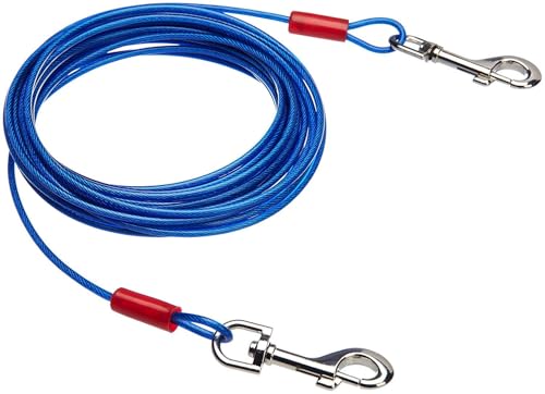 Amazon Basics - Cable para atar perros, hasta 27 kg, 7,62 m, Blau