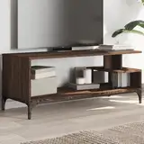 Woonisher TV-Schrank Braun Eichen-Optik 102x40x41 cm Holzwerkstoff Stahl tv Schrank Sideboard fernsehschrank