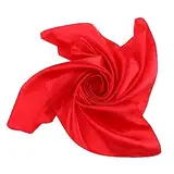 Lusofie Vintage Schal Chiffon Schal Quadratischer Halstuch Taschentuch Halstücher Damen Vintage Bandschal Seidenschal für Damen und Mädchen 60 × 60 cm (Rot)