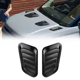 GUOYOU Auto Zubehör,2 Stücke Auto Tuning Luftstrom Ansaugschaufel Hood Air Vent Modified Accessories Black Lufteinlass Dekorative Universal,für Auto Air Flow Motorhaube Aufkleber Kohlefaser