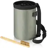Mellbree Klettern Chalkbag Set mit Boulder-Bürste – Wasserdichter Magnesia-Beutel mit Hüftgurt, Reißverschluss & 2 Taschen, Perfekt für Klettern, Bouldern & Gymnastik