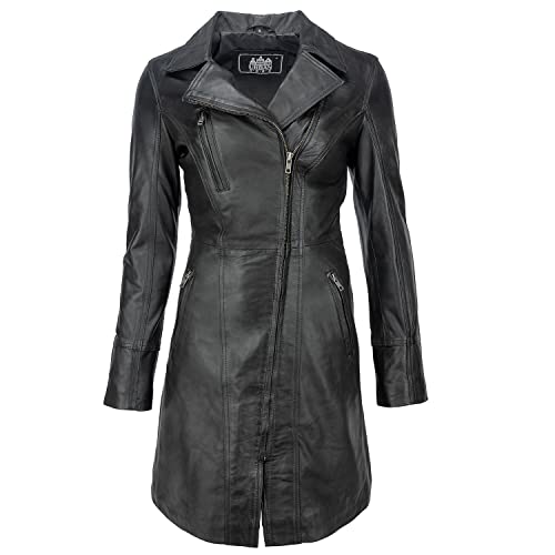 URBAN 5884 Damen Janice Frauen elegante Mantel 107, Schwarz, XXL EU