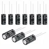 Rosfix Kondensator Elektolytischer – Low ESR 1000uF 25V | 10x20 mm, 5mm Raster | Stabilisierung, Energie Speicherung | Temperaturbereich -40°C bis +105°C | Paket (10 Stück)