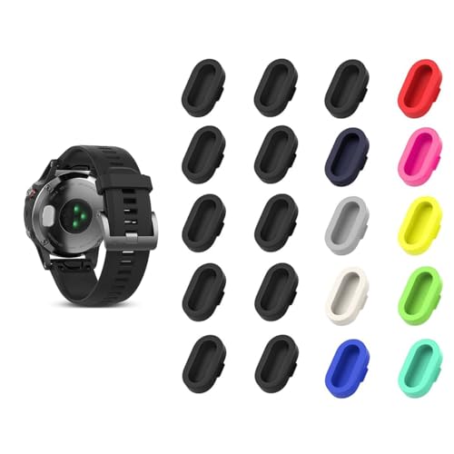 Silikon Staubstecker für Garmin Uhr 20-Stück, Staub Stecker für Garmin Venu 3/3S,Forerunner 965/955/945/265/165,Vivoactive 5/4/3,Fenix 8/7/7 Pro/6/5,Instinct 2/2X,Epix Pro 2,Anti-Staub Ladegerät Port