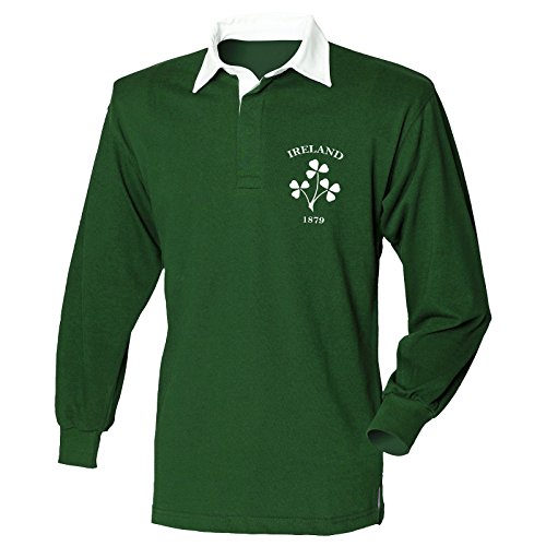 Irland-Rugby-Trikot, langärmelig, Geschenk für Herren, Flaschengrün, L