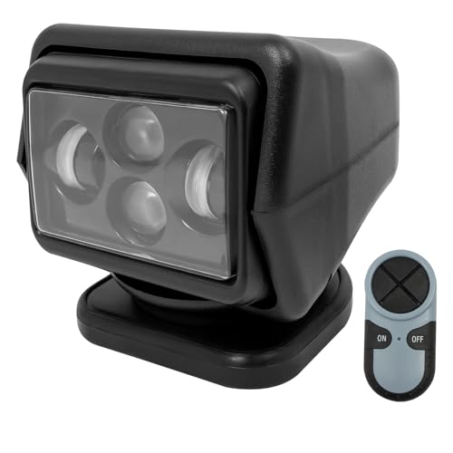 VonVVer LED Suchscheinwerfer Arbeitslicht 60W 600m 8000LM - LED Arbeitsscheinwerfer mit Fernbedienung 5A für Geländewagen ATV Trucks Boote IP67 360° Rotation 6500K (Schwarz)
