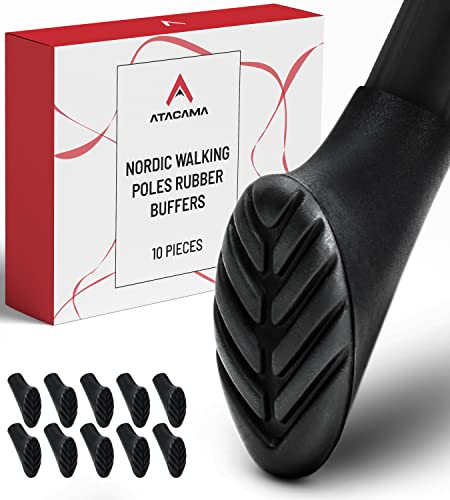 Atacama Nordic Walking Stöcke Gummipuffer - [10 Stück] für Asphalt passen auf alle Wanderstöcke weiche dämpfende Gummipuffer für Walkingstöcke Pads für Trekking Stöcke Walking Pad Walkingstöckepuffer