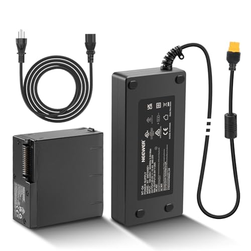 NEEWER Q4 Dummy Akku Set für Q4 Blitzgerät Speedlight für Außenbereich mit AC Netzteil und Kabel(EU Stecker), 25V 10,4A Ersatz für NB-Q4 Batterie, intelligenter Sicherheitsschutz, 16,4Fuß Länge, NT-Q4