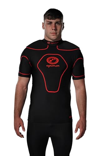Optimum Jungen Schutzkleidung Origin mit Schulterpolster schwarz schwarz/red M