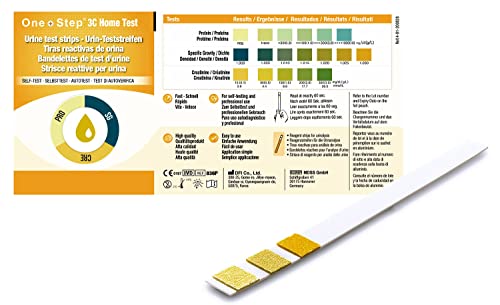 One+Step Nierentest 5 Stück - Urin Teststreifen zur Kontolle von Kreatinin, Protein und spezifisches Gewicht