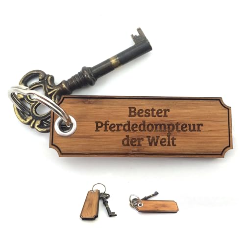 Mr. & Mrs. Panda Schlüsselanhänger Pferdedompteur - Geschenk, Studium, Glücksbringer, Geschenke, Schenken, Rente, Schlüsselanhänger aus Holz,
