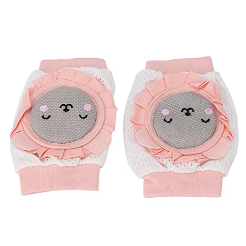 LUCKDANO Schutz-Baby-Knieschützer mit Atmungsaktivem Stoff, Verdicktes Kissen für Bequeme Nutzung, Niedliches Rosa Katzen-Design, Ideal Zum Krabbeln und für Kleinkinder