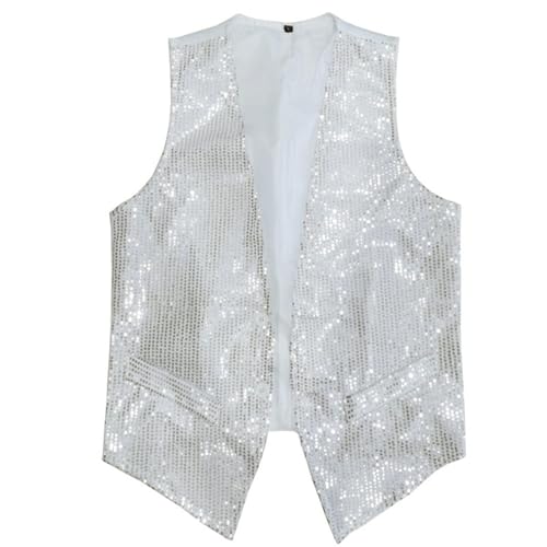 Glitzer Weste Herren, Pailletten Anzug Weste, Anzugweste mit Pailletten, Weste Herren Anzug Pailletten, Glitzer Sakko Jacke, Karneval Fasching Motto Party Kostüm, Glitzer Disco Rave Silvester Outfit