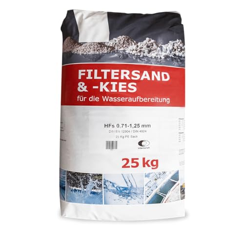 PALIGO Filtersand Quarzsand Sand Kies Kiesel Pool Filter Sandfilter Poolsand Für Sandfilteranlage Poolfilteranlage 0,71-1,25mm 25kg Sack / 1 Karton Wolff & Müller