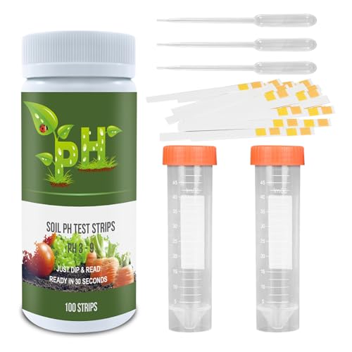 7 IN 1 Boden-pH-Tester, Säure-Test-Messgerät, 100 Stück Tests mit Tropfer und Reagenzglas, 3,0-9,0 Reichweite, pH-Tester für Garten, Haus, Rasen, Bauernhof, Gemüse, Kompost, Outdoor und Zimmerpflanzen