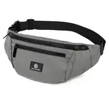 Bauchtasche für Damen und Herren Schwarz Hüfttasche für Festival, Camping & Sport Unisex Wasserabweisende Hip Bag für Reisen, Outdoor & Wandern (Carbon-Grau)