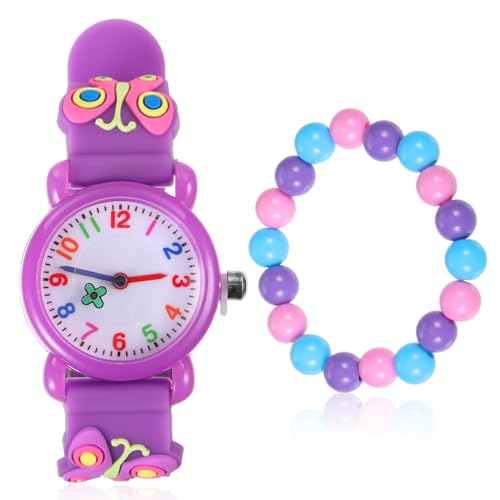 ertlutw Kinder Uhr Kinder Uhren für Mädchen ab 3-10 Jahre Armbanduhr für Kinder Jungen und Mädchen Analog Quarzuhr 3D Cute Cartoon Uhr Digitale Kinderuhr Teaching Handgelenk Uhren mit Silikon Armband