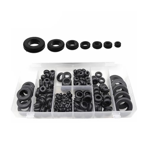 JNNJ 125 Stück Dichtringe mit Gummilippe, Ölablassschrauben Bonded Seals, Gummi Dichtungen Ringe Kit on 18 Verschiedenen Größen, Kabeldurchführung Gummi Für Draht