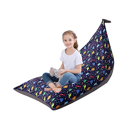 KOLACEN Kinder Sitzsack Kuscheltier Aufbewahrung Sitzsack Kinder Spielzeug Stofftier Sitzsack Kinderzimmer Kinderliege Sitzsäcke Faltbar Große Kapazität Kindercouch für Kinder Erwachsene Dunkelblau