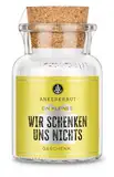 Ankerkraut "Nichts" Geschenk-Glas, Korkenglas mit Sonder-Etikett zum Verschenken, Geschenk-Idee