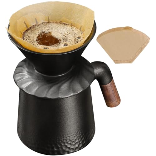 ParaCity Kaffeemaschinen-Set mit Keramik-Kaffeetropfer und 40-teiligem Kaffeefiltern, Kaffeetropfer und Kaffeetassen, manuelle Kaffeemaschine, Ideal für Zuhause und unterwegs