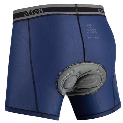 ROTTO Radlerhose Herren Radunterhose mit Sitzpolster Fahrradhose Unterwäsche Radhose Kurz MTB Liner Atmungsaktiv Schnell Trocknend