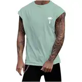 Tanktop Herren Aufdruck, Tank Shirt Herren Weiß, ÄRmellos Weste Muscle-Shirt Workout Sport Fitness Unterhemden Muskelshirt Mit Rundhals-Ausschnitt Hochwertige Nachhaltige Tee Top 2024