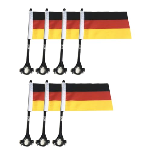 Deutschland Flagge Auto 21 X 14 Cm Deutschlandfahne Mit Stab Autofahne Fahne Fanartikel Auto Deko Für Autofahnen (7 Stück)