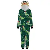 WKAYsIV Kindersachen Jungs 134 Staaten 2023 Winter Weihnachten Eltern Kind Mode Mit Weihnachten Homewear Weihnachtspyjama Familien Set (2-Green, M)