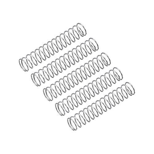 QUARKZMAN 5Stk Druckfeder 304 Edelstahl 4mm AD 0.3mm Draht Größe 20mm Frei Länge Silber Ton